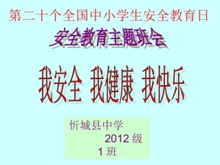 “我安全我健康我快乐”主题班会（2014级3班）