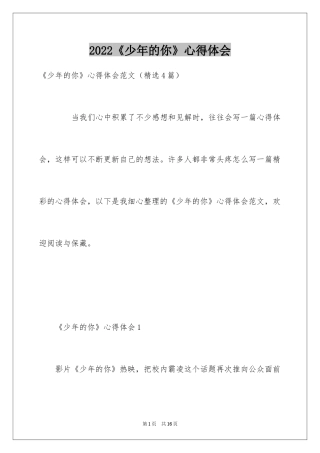 2024《少年的你》心得体会