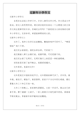 过新年小学作文
