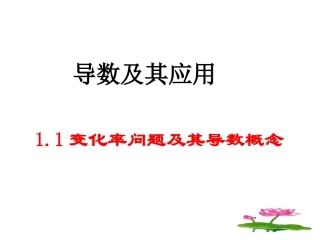 变化率问题及其导数应用