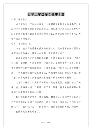过年二年级作文锦集6篇