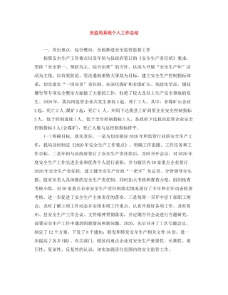 安监局系统个人工作总结