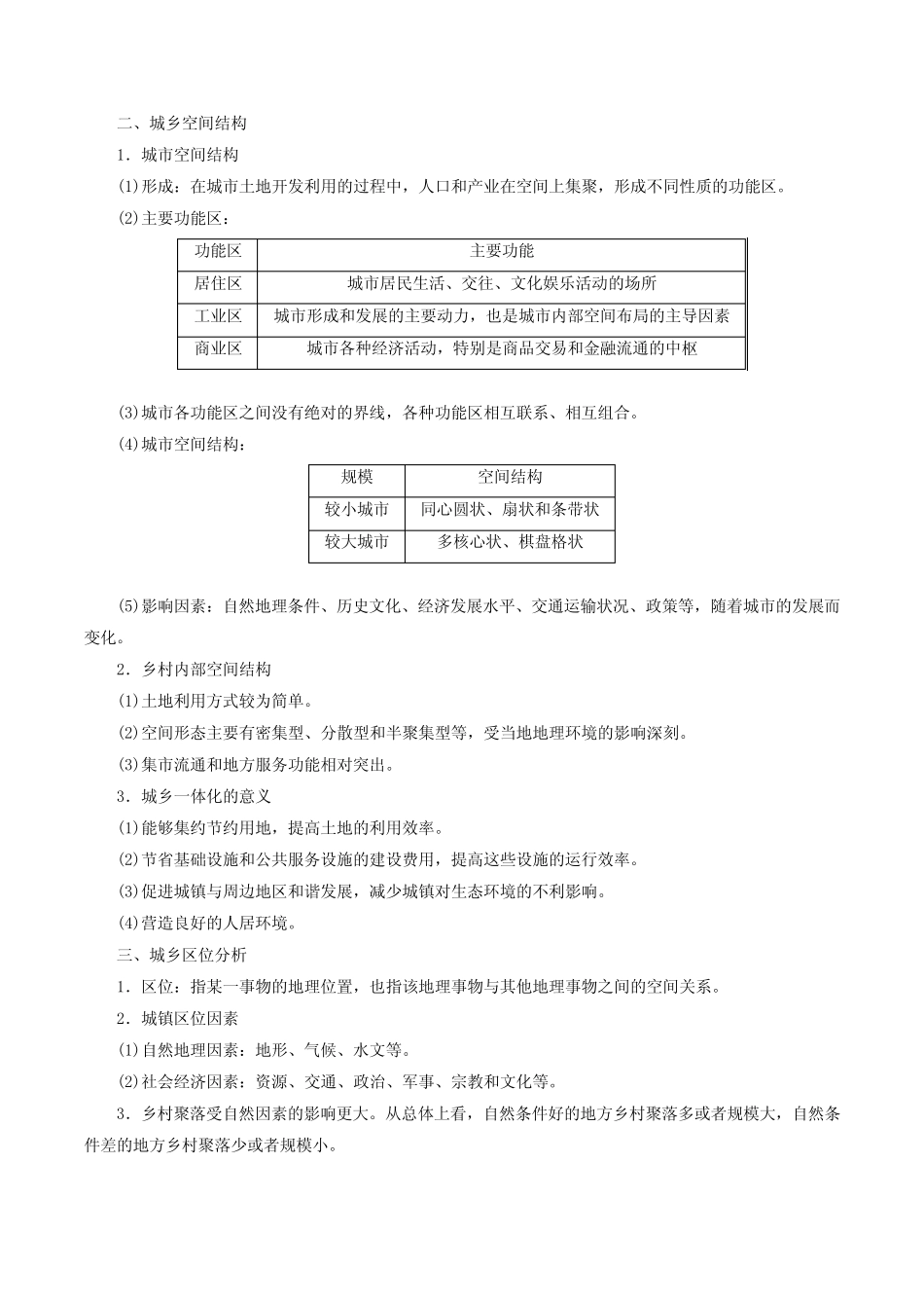 专题07 城镇与乡村-浙江省2023届高中地理学业水平考试总复习(解析_第2页