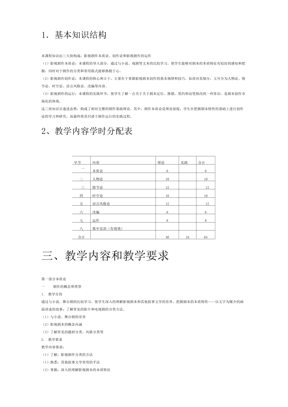 《剧本创作》教学大纲_第2页