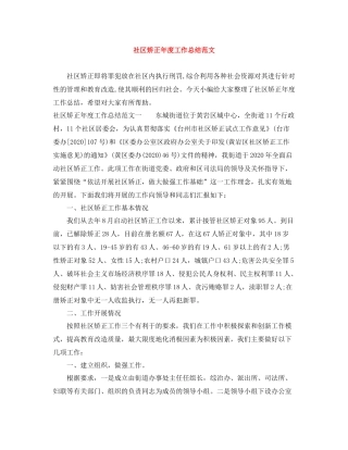 社区矫正年度工作总结范文