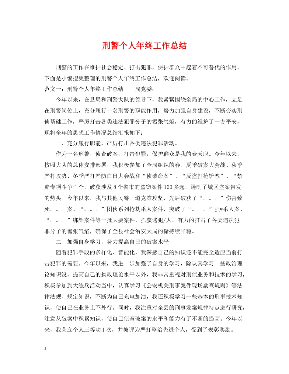刑警个人年终工作总结_第1页