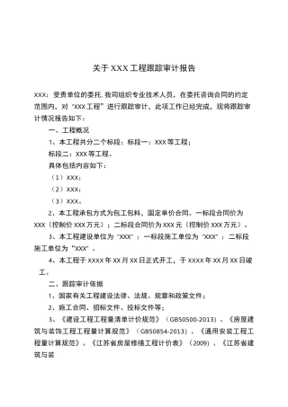 跟踪审计报告及建议