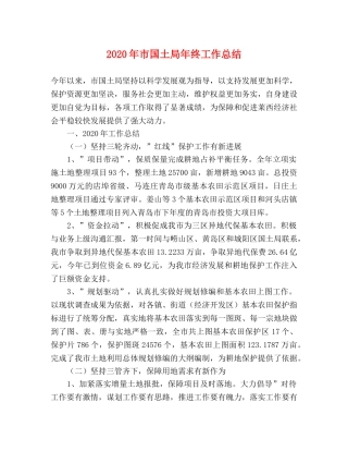2020年市国土局年终工作总结 