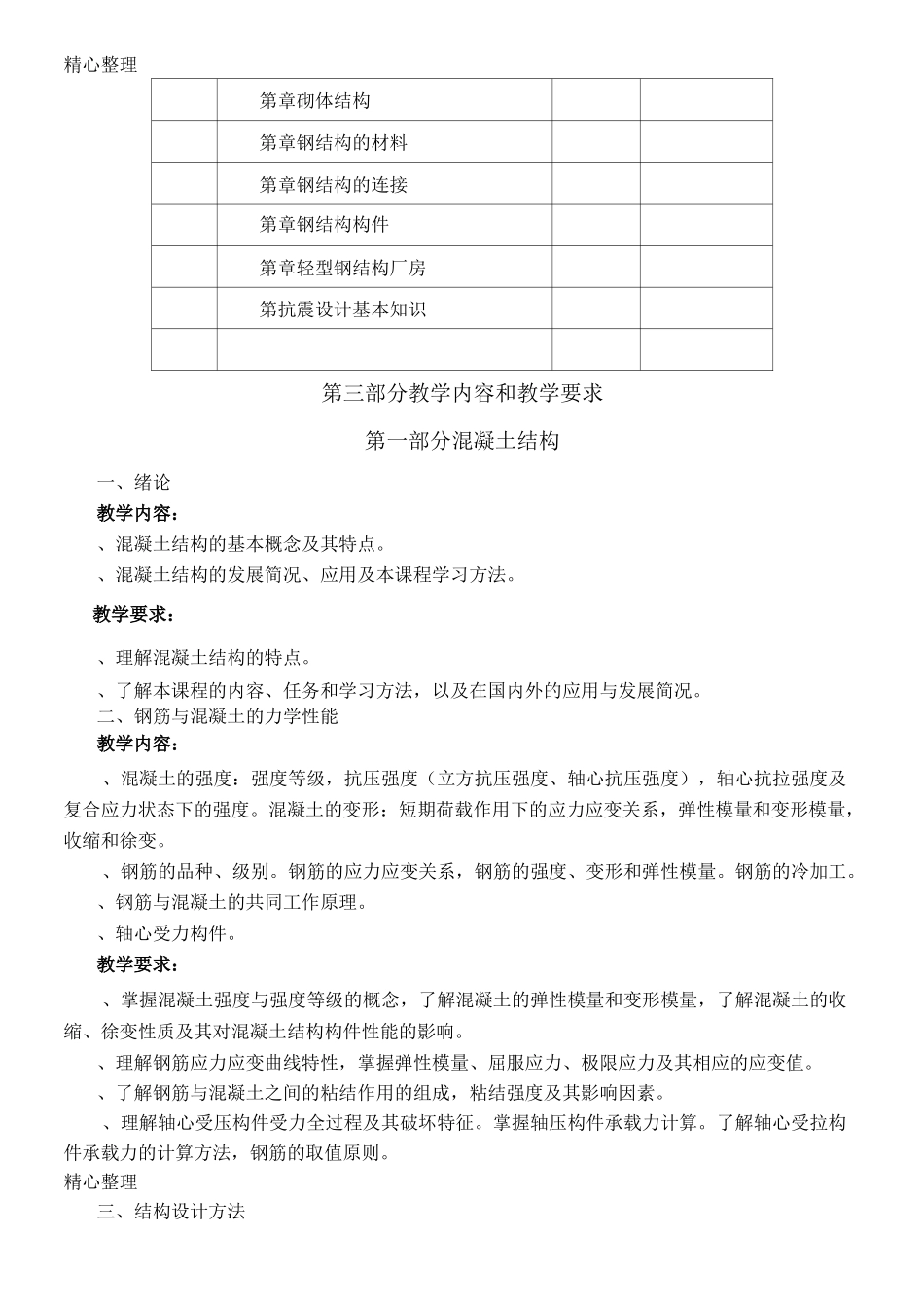 教学大纲：《建筑结构》教学大纲_第3页
