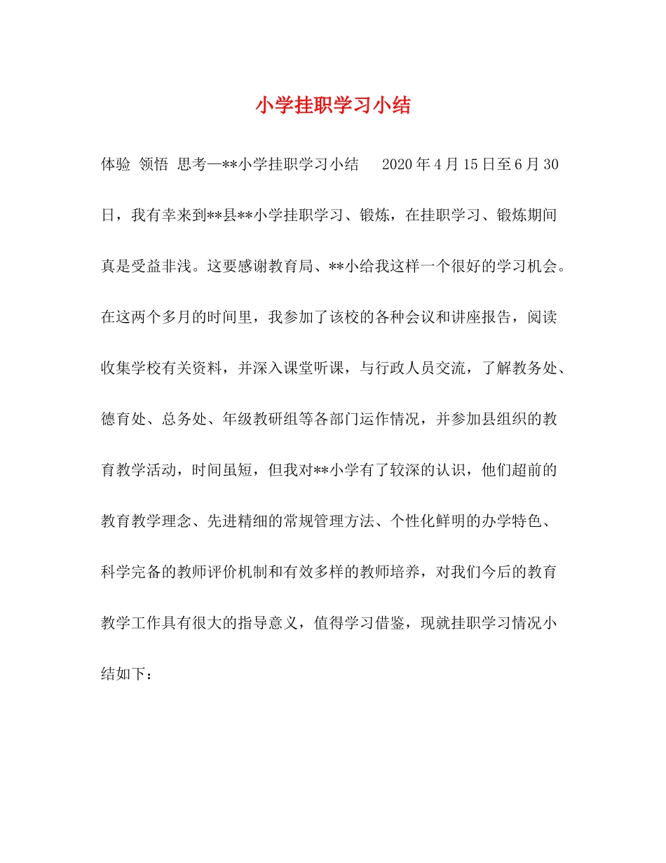 小学挂职学习小结_第1页