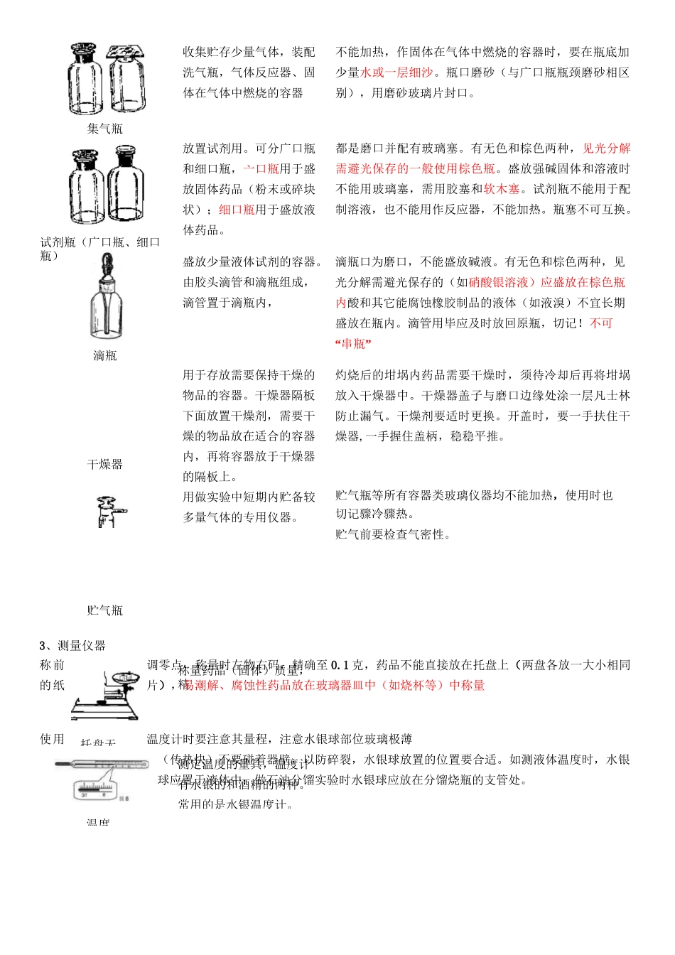 (完整版)高中化学实验专题-常用仪器_第3页