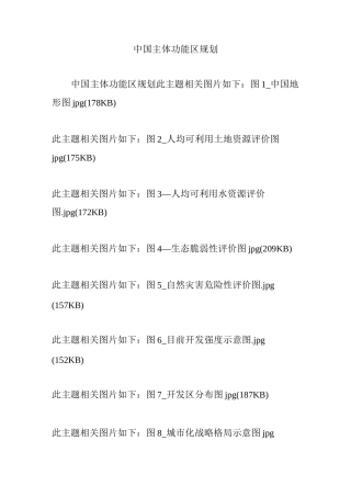 中国主体功能区规划