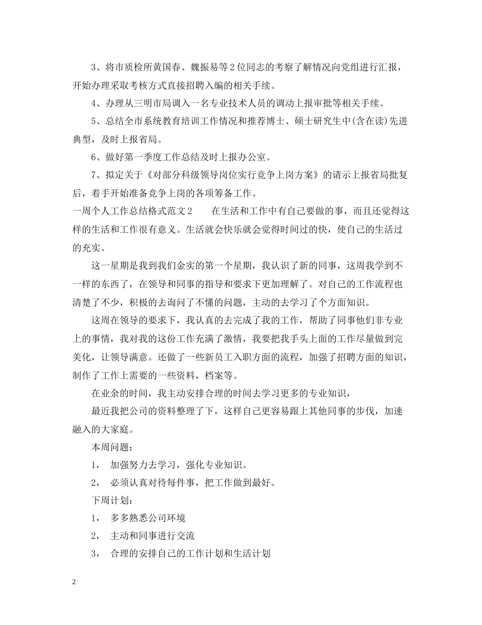 一周个人工作总结格式2_第2页