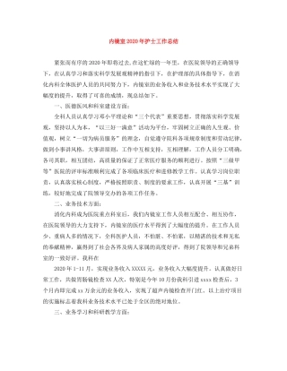 内镜室年护士工作总结