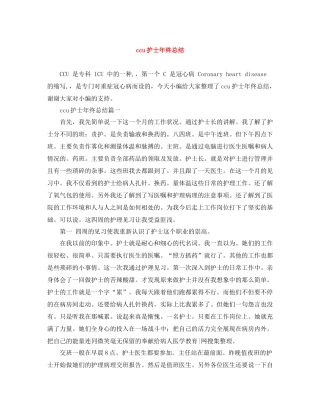 ccu护士年终总结