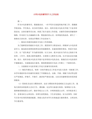 小学少先队辅导员个人工作总结
