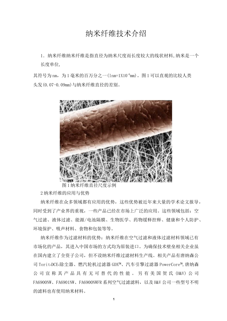 纳米纤维技术介绍_第1页