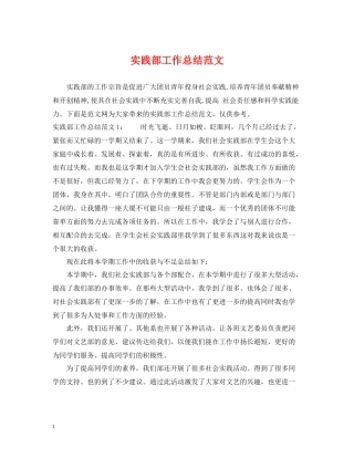 实践部工作总结范文