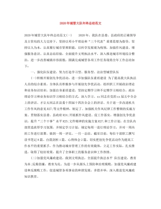 2020年城管大队年终总结范文