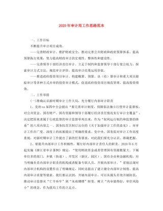 2020年审计局工作思路范本