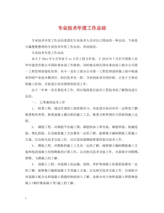 专业技术年度工作总结