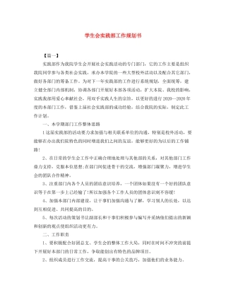 学生会实践部工作规划书