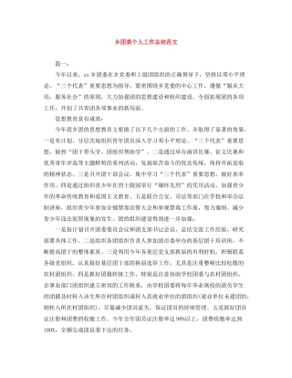 乡团委个人工作总结范文