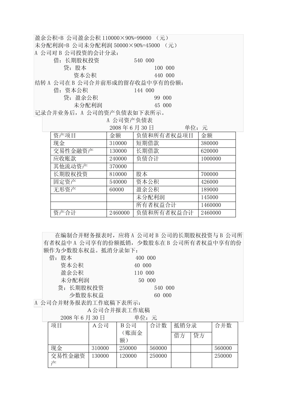 国家开放大学(电大)高级财务会计形考任务1-5答案 _第3页