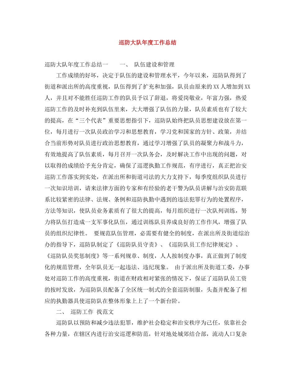 巡防大队年度工作总结_第1页