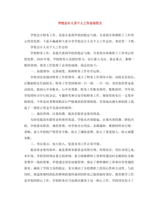 学校会计人员个人工作总结范文