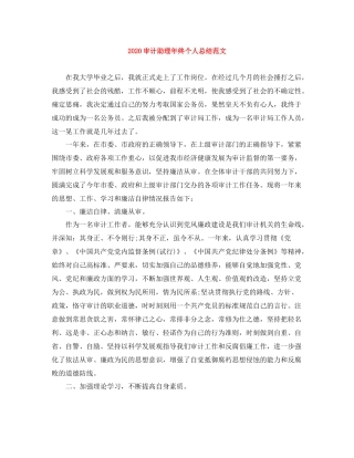 审计助理年终个人总结范文