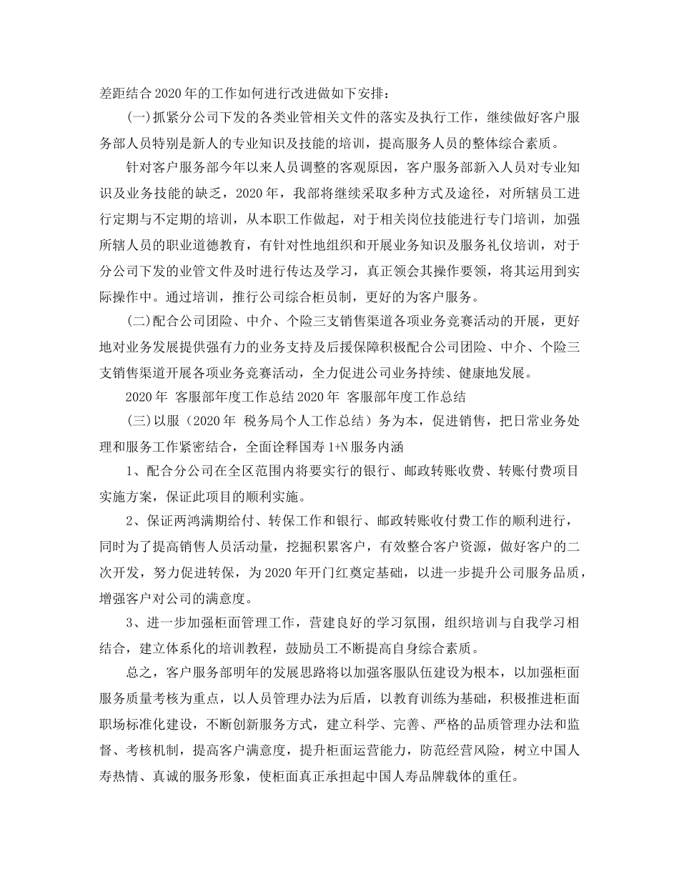 2020年客服部年度工作总结范文 _第3页