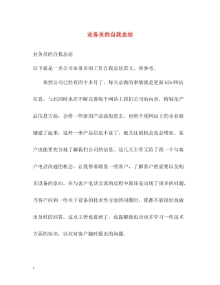 业务员的自我总结