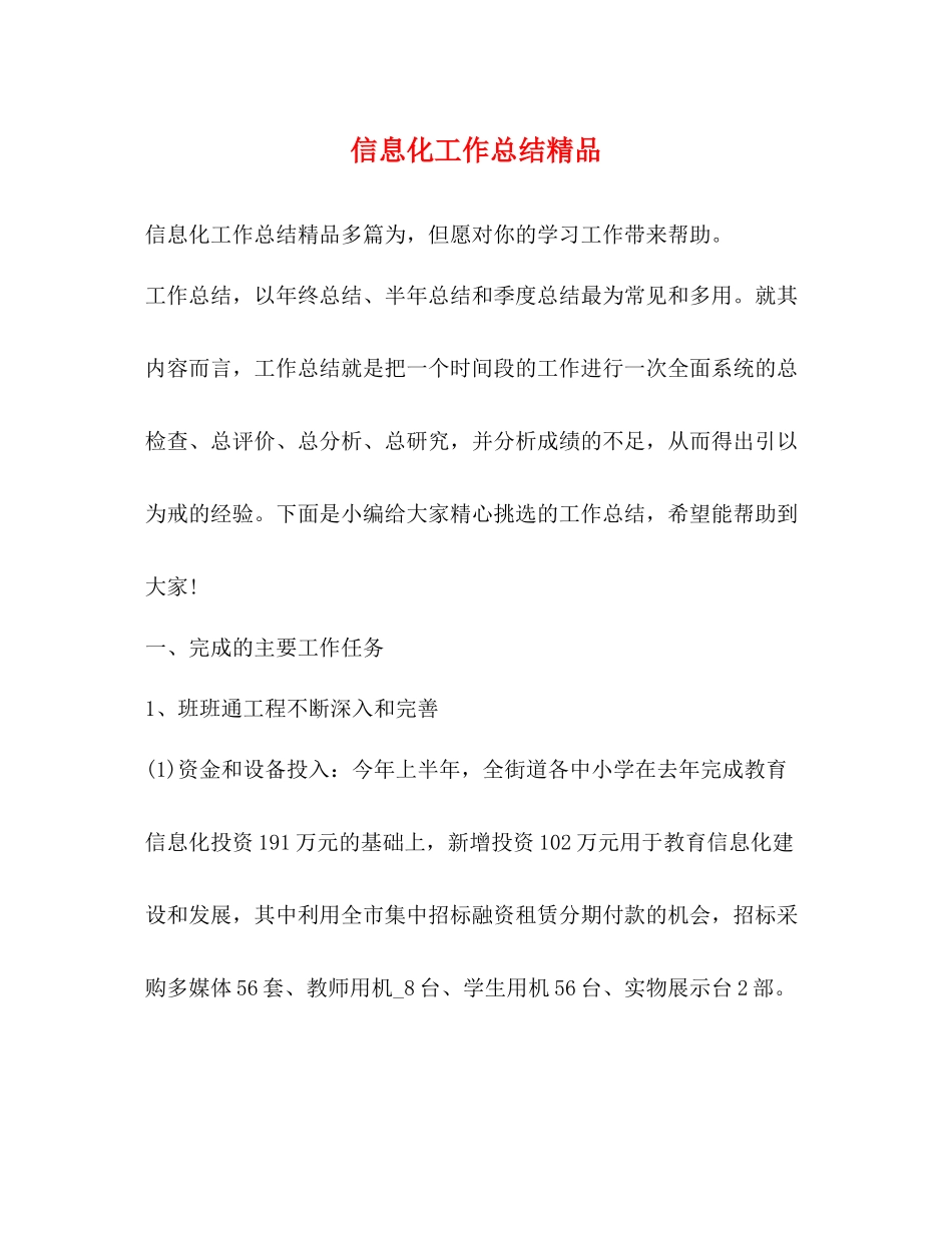 信息化工作总结精品_第1页