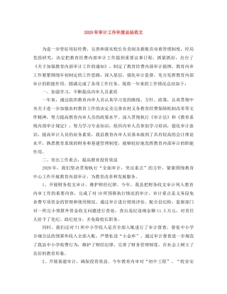 2020年审计工作年度总结范文 