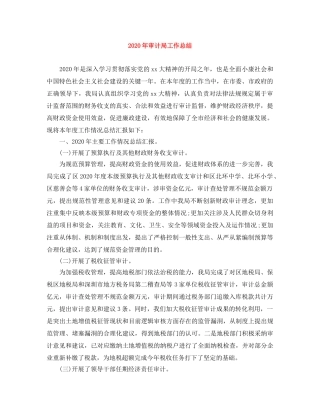 2020年审计局工作总结 