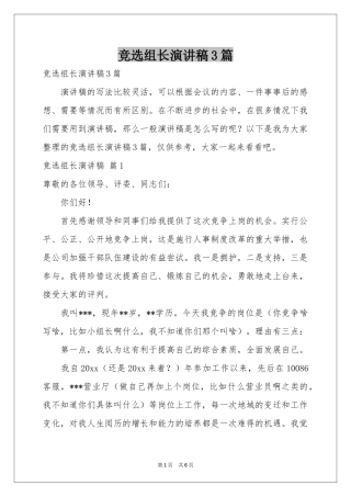 竞选组长演讲稿3篇