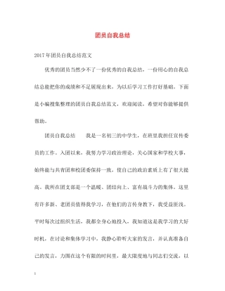 团员自我总结22