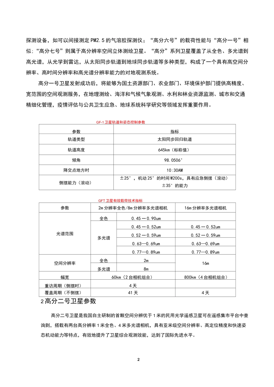 高分卫星全参数_第2页