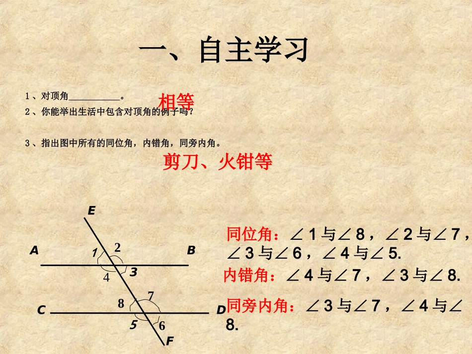 相交直线所成的角胡三荣赛课稿（湘教版七年级下）_第3页
