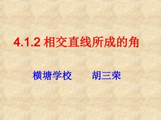 相交直线所成的角胡三荣赛课稿（湘教版七年级下）