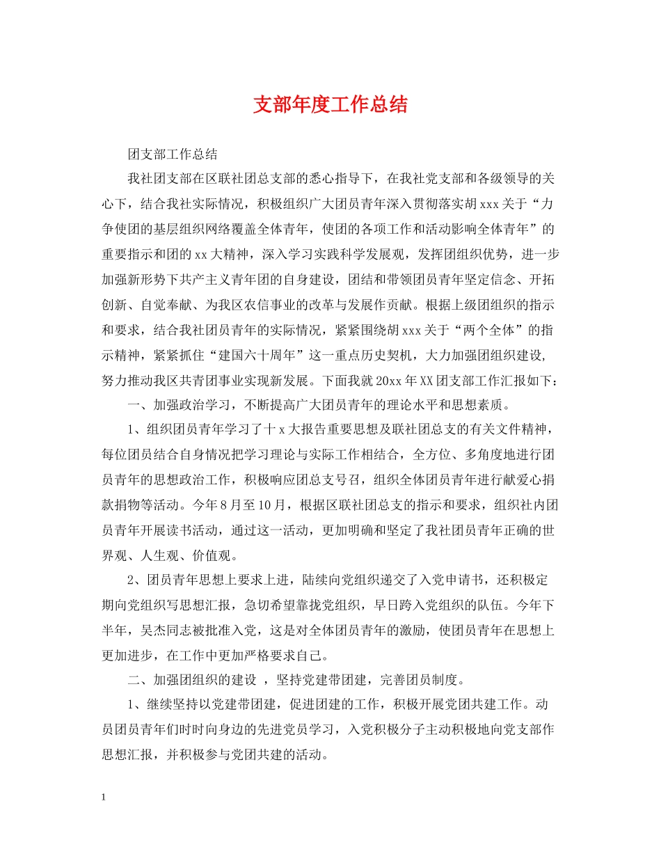 支部年度工作总结_第1页