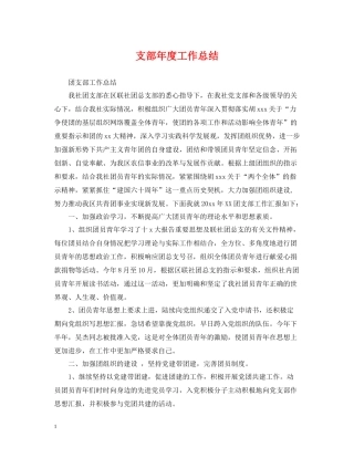 支部年度工作总结