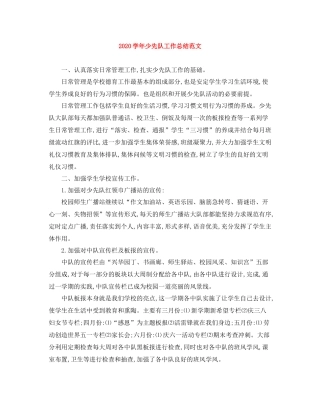 2020学年少先队工作总结范文