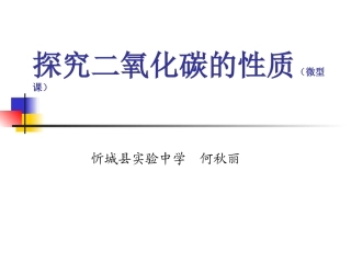 探究二氧化碳的性质（微型课）