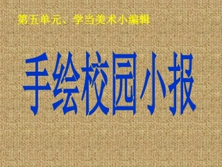 美术八年级下岭南版510手绘校园小报课件（共22张PPT）