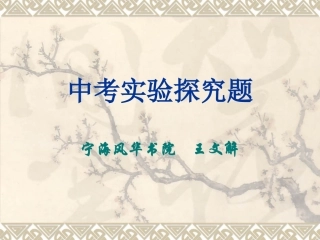 中考实验探究题