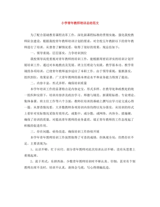 小学青年教师培训总结范文