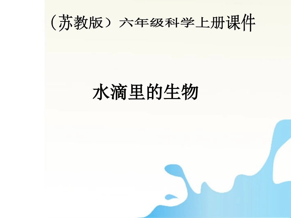六年级科学上册_水滴里的生物课件2_苏教版_第1页
