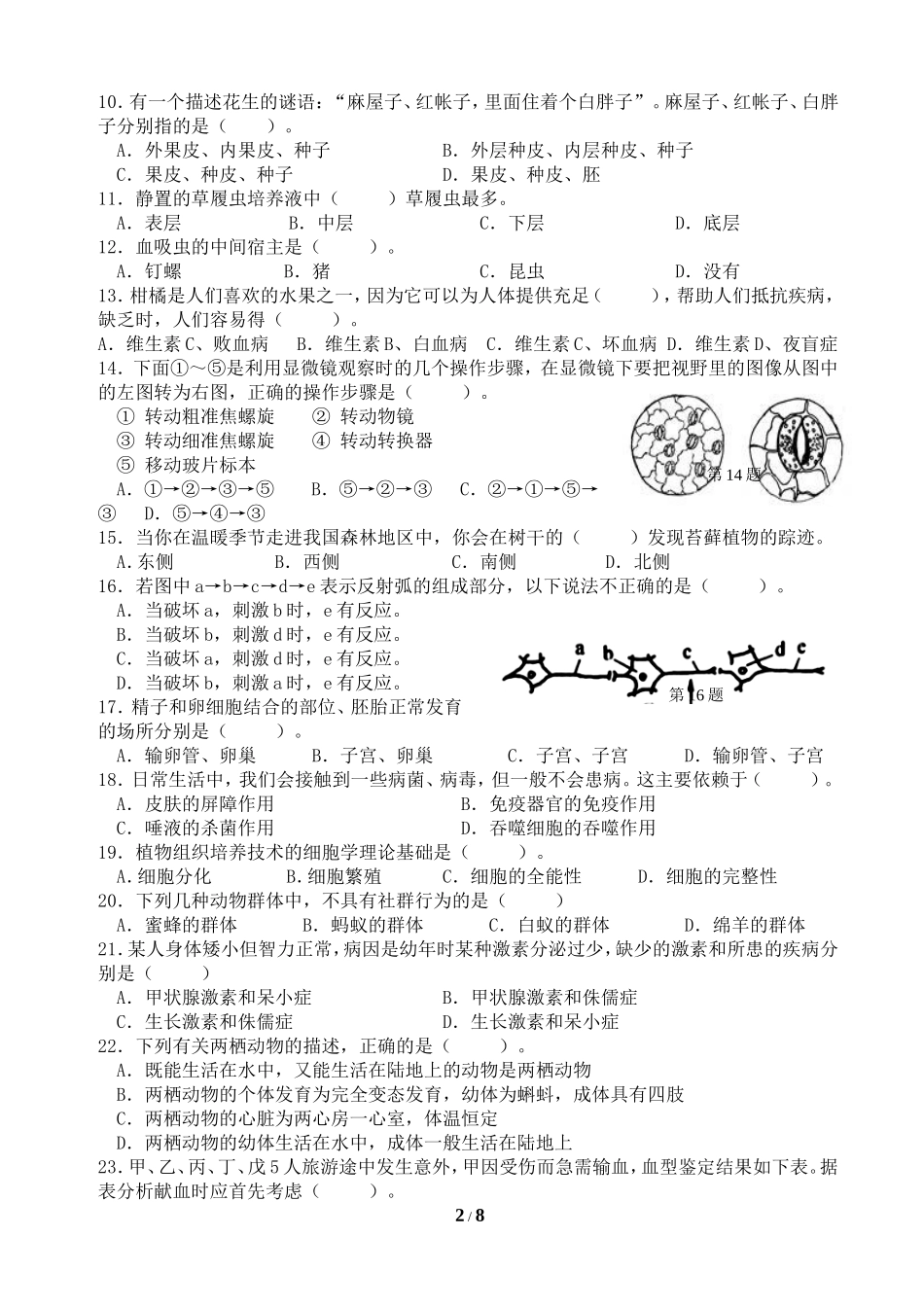 2016年金平区学科工作室初中竞赛试题及答案_第2页
